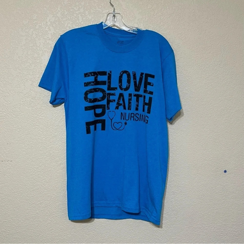 Faith,‎ Hope,Love and Nursing Graphic t-shirt. Unisex. Size Medium